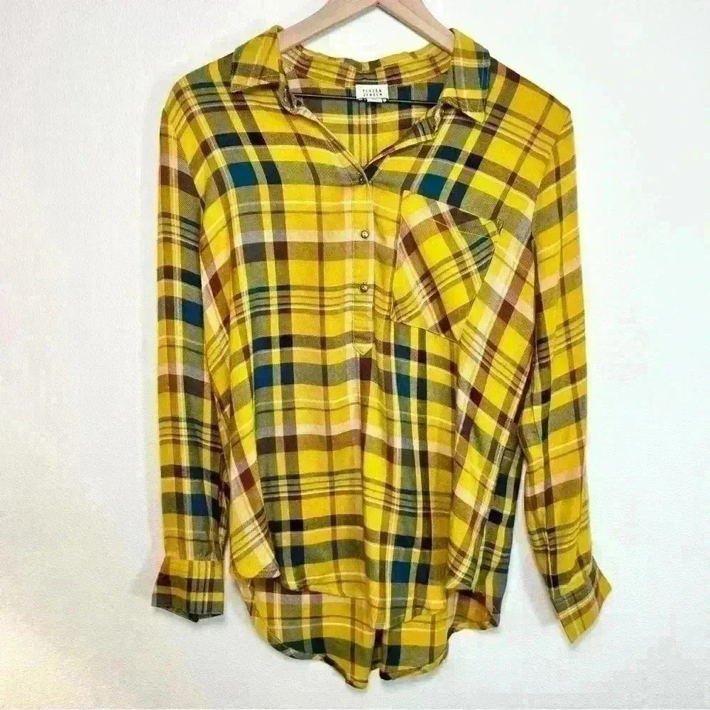 Yellow Plaid Women's Top